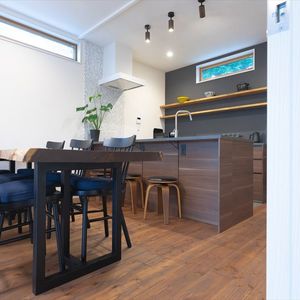 Spacious kitchen and living room