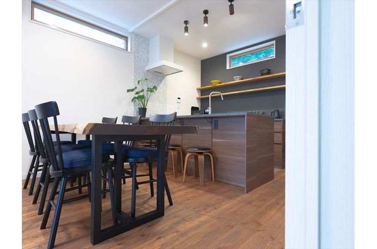 Spacious kitchen and living room